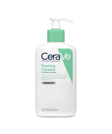 CeraVe Foaming Cleanser for Normal to Oily Skin 236ml with Niacinamide and 3 Essential Ceramides 236 ml (Pack of 1)