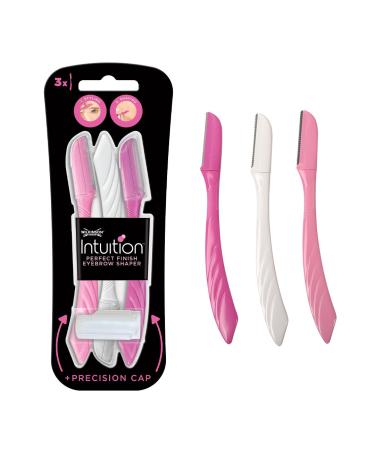 WILKINSON SWORD - Intuition Eyebrow Shaper for Women | Facial Hair Remover and Trimmer | Exfoliating Dermaplaning Tool | Pack of 3 Disposable Razors 1