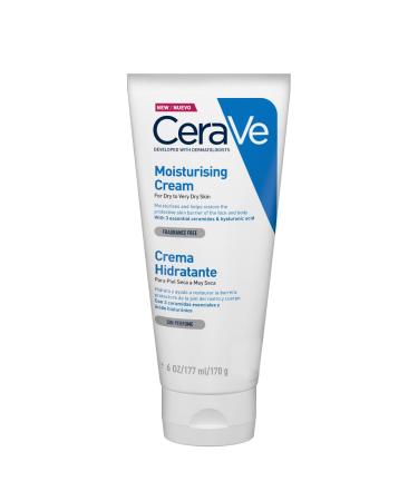 CeraVe Moisturising Cream for Dry to Very Dry Skin 177 ml with Hyaluronic Acid and 3 Essential Ceramides