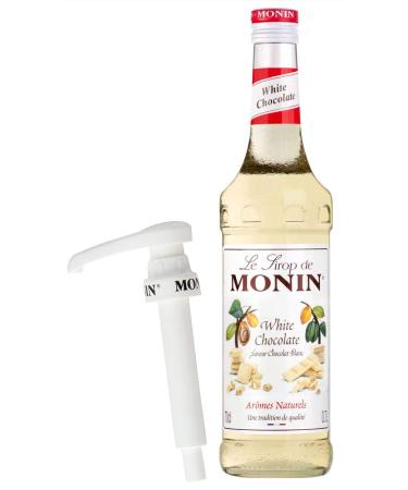 Monin Coffee Syrup in White Chocolate 70cl Glass Bottle & 70cl Monin Pump Set White Chocolate 2 Count (Pack of 1)