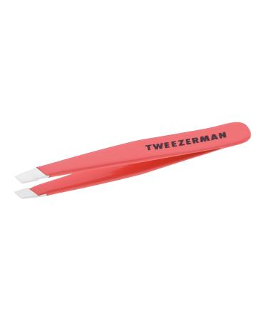 TWEEZERMAN Tweezers Mini Version with Hand-Filed Beveled Tip for Eyebrow Plucking Geranium