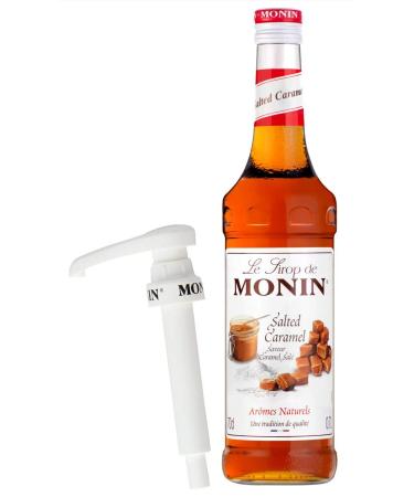 Monin Coffee Syrup in Salted Caramel 70cl Glass Bottle & 70cl Monin Pump Set Coffee 2 Count (Pack of 1)