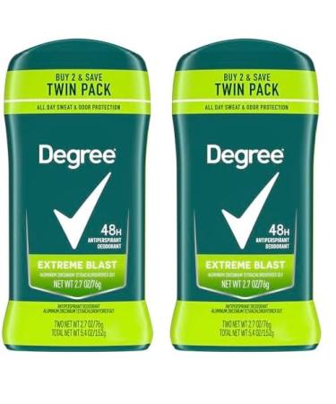 Degree Men Original Protection Antiperspirant Deodorant 48-Hour Sweat & Odor Protection Extreme Blast Antiperspirant For Men 2.7 oz Twin Pack (Pack of 2) Extreme Blast 8.1 Ounce (Pack of 4)