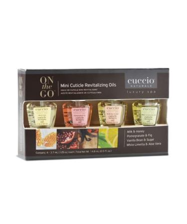 Cuccio NATURAL Professional Manicure - Mini Cuticle Revitalizing Oil Pack- 4 x 3.7ml Cuticle Oil Vanilla 14.8 ml (Pack of 1)