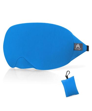 Mavogel Cotton Sleep Mask - Breathable Light Blocking Sleep Eye Mask Soft Comfortable Night Sleeping Mask for Men Women Eye Cover for Travel/Shift Work/Nap Includes Travel Pouch (Cobalt Blue)