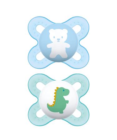 MAM Original Start Newborn Baby Pacifier  Best Pacifier for Breastfed Babies  Sterilizer Case  0-3 Months  Boy  2 Count (Pack of 1) Boy 1