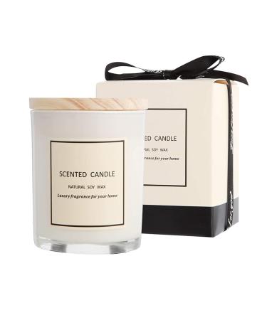 Gifts for Women&Men - Gifts Under 10 Dollars, Candles for Home Scented, 100% Pure Natural Soybean Wax with Plant Essential Oils, Perfect for Bath, Yoga, Christmas, Birthday, Mother's Day(Lavender) White-lavender