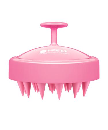 Heeta scalp massage brush for wet and dry hair Gently head massage brush shampoo hair brush with a soft silicone head for peeling and head massage pink 01-pink