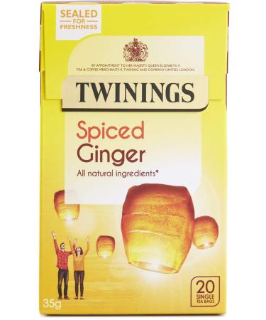 Twinings Spiced Ginger 20 Single Tea Bags 35g Ginger 20 Count (Pack of 1)
