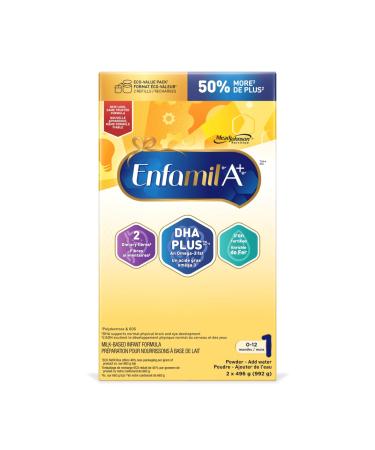 Enfamil A+ Baby Formula Value Pack Powder Refill DHA (a type of Omega-3 fat) to help support brain development Age 0-12 months 992g