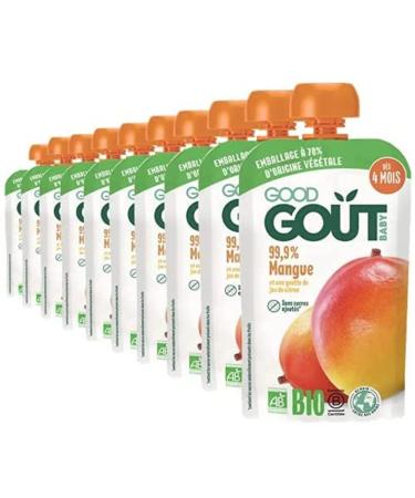 Good Go t - Organic - Mango Fruit Puree Bottle from 4 Months 120 g - Pack of 10