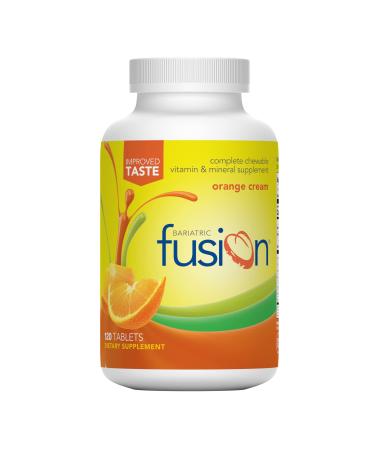 Bariatric Fusion Orange Cream Flavored Complete Chewable Bariatric Multivitamin with Iron for Bariatric Surgery Patients Including Gastric Bypass and Sleeve Gastrectomy - 120 Tablets
