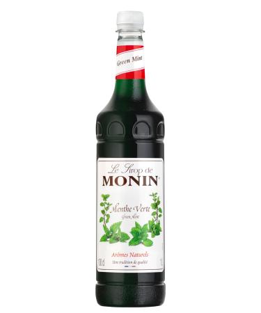 MONIN Premium Green Mint Syrup 1L for Cocktails and Mocktails. Vegan-Friendly Allergen-Free 100% Natural Flavours Green Mint 1 l (Pack of 1)