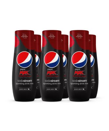 SodaStream Flavours Pepsi Max Cherry Sparkling Drink Mix Soda & Fizzy Drink Maker Concentrate Diet Pepsi with Maximum Taste & No Sugar Official Pepsi Cola x SodaStream Syrup - 6 x 440ml Multi Pack