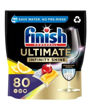 Finish Ultimate Infinity Shine Dishwasher Tablets Bulk Scent : Lemon Size : 80 Dishwasher tabs For Ultimate Clean and Diamond Shine 80 Tablets