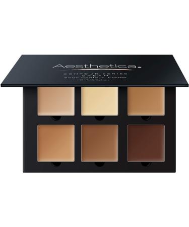 Aesthetica Cosmetics Cream Contour and Highlighting Makeup Kit - Contouring Foundation / Concealer Palette - Vegan & Cruelty Free - Step-by-Step Instructions Included