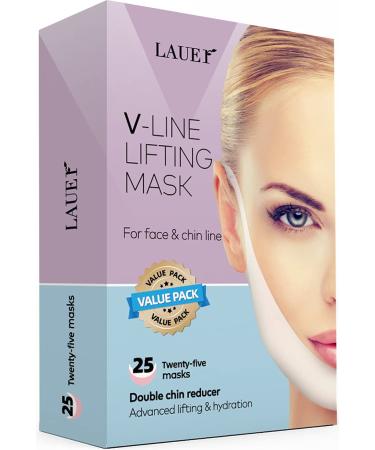 V Shaped Slimming Face Mask Double Chin Reducer V Line Lifting Mask Neck Lift Tape Face Slimmer Patch For Firming and Tightening Skin (25pc) 25 Count (Pack of 1)