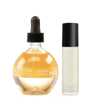 Cuccio Cuticle Oil Duo Pack Includes Cuticle Revitalizing Oil w/dropper - 73 mL (2.5 fl. Oz.) & Roll-On 10 mL (.33 oz Milk and Honey 1 count (Pack of 1)