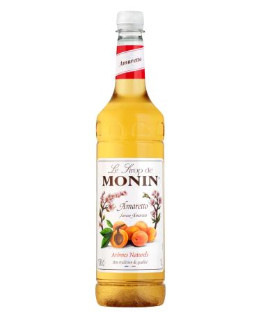 MONIN Premium Amaretto Syrup 1L for Coffee and Cocktails. Vegan-Friendly Allergen-Free 100% Natural Flavours and Colourings. Sugar Syrup Amaretto 1 l (Pack of 1)