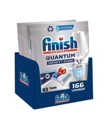 Finish Quantum Infinity Shine dishwasher tabs - dishwasher flush for deep cleaning fatty loose and shine - gigapack with 2x83 tabs no perfume 83 pieces (2 pack)