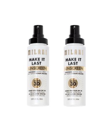 Milani Make It Last Sunscreen Setting Spray with SPF30 - Makeup Primer and Setting Spray with Sunscreen Long Lasting Makeup Finishing Spray - 2 Pack 2 Pack SPF