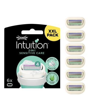 WILKINSON SWORD - Intuition Sensitive Care For Women | No Shave Gel Needed | Pack of 6 Razor Blade Refills 6 count (Pack of 1)