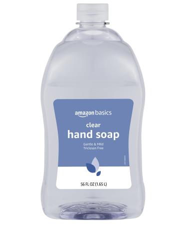 Amazon Basics Gentle & Mild Clear Liquid Hand Soap Refill, Triclosan-free, 56 Fluid Ounces, 1-Pack (Previously Solimo) 56 Fl Oz (Pack of 1)