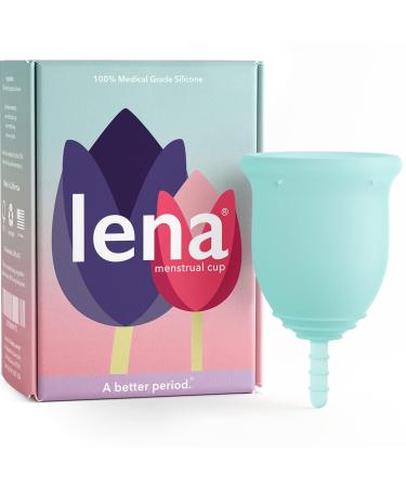 Lena Cup Reusable Menstrual Cup - Turquoise Large| Experienced and Advanced Cup Users | Tampon Pad and Period Disc Alternative | Feminine Care Hygiene Products Large Classic Turquoise
