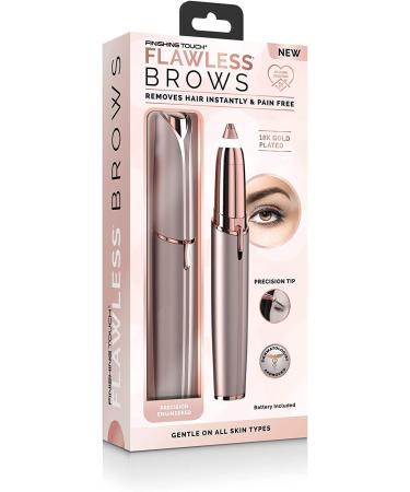 Finishing Touch Flawless Brows Eyebrow Pencil Hair Remover and Trimmer, Pink Blush/Rose Gold