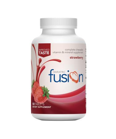 Bariatric Fusion Strawberry Complete Chewable Bariatric Multivitamin with Iron for Bariatric Surgery Patients Including Gastric Bypass and Sleeve Gastrectomy - 120 Tablets