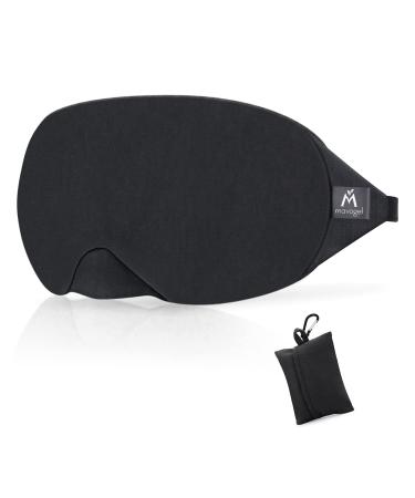 Mavogel Cotton Sleep Eye Mask - Updated Design Light Blocking Sleep Mask Soft and Comfortable Night Eye Mask for Men Women Eye Blinder for Travel/Sleeping/Shift Work Includes Travel Pouch Black