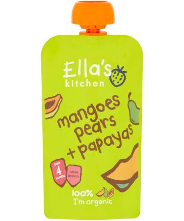 Ella's Kitchen Mangoes/ Pears and Papayas 120 g (Pack of 7) (Organic) Mangoes Pears and Papayas 120 g (Pack of 7)