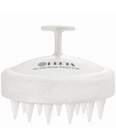 Heeta scalp massage brush shampoo brush with soft silicone bristles to remove dandruff and to relieve itchy hair massage brush for men children pets beige 07 beige