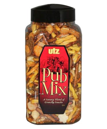 Utz Pub Mix - 44 Ounce Barrel - Savory Snack Mix, Blend of Crunchy Flavors for a Tasty Party Snack - Resealable Container - Cholesterol Free and Trans-Fat Free