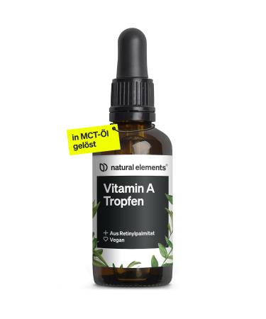 Vitamin A drop-50 ml-vitamin A (retinylpalmitat) solved in MCT coconut oil-vegan high-dose without unnecessary additives-produced in Germany