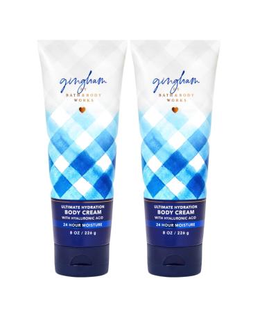 Bath and Body Works Gingham Body Cream Ultimate Hydration Gift Set For Women 2 Pack 8 Oz. (Gingham) Gingham 8 Ounce