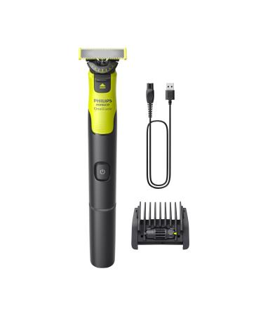 Norelco Philips OneBlade 360 with Connectivity Hybrid Face Electric Beard Trimmer Shaver with 360 Blade Tech & 1hr Fast Charge 1x360 Blade & 5-in-1 Comb QP4530/90 Black & Lime Green OneBlade 360 Face Connected