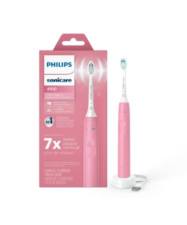Philips Sonicare 4100 Power Toothbrush, Rechargeable Electric Toothbrush with Pressure Sensor, Deep Pink HX3681/26 Pink New 4100