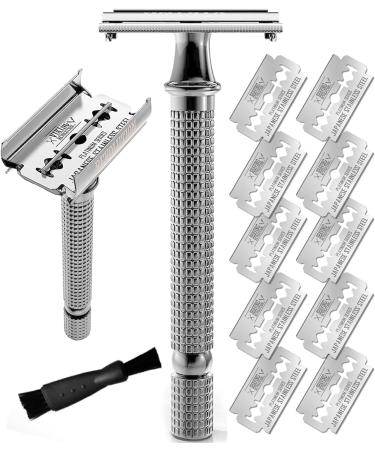 Shaving Revolution Razor plane + 10 razor blades - Safety Razor Set with 10 Japanese razor blades for razor plane made of stainless steel - tight and clean shave stainless steel rasier knife with 10 blades