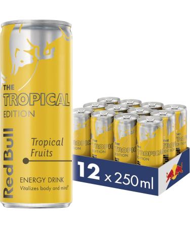 Red Bull Energy Drink Tropical Edition - Tropical Fruits - 250 ml Pack Of 12