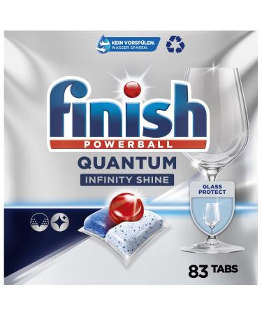 Finish Quantum Infinity Shine dishwasher tabs - dishwasher flush for deep cleaning fatty loose and shine - savings pack with 83 tabs unparked 83 pieces (1 Pack)
