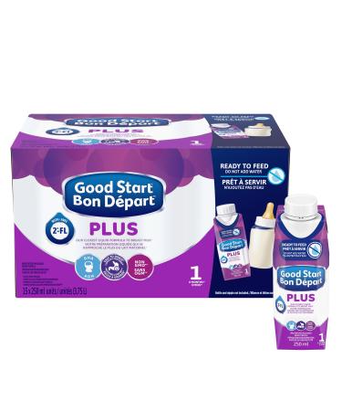 GOOD START PLUS 1 Ready-to-Feed Baby Formula No Mixing Easy to Digest DHA For Brain & Eye Development With 2'-FL 15x250mL Ready to Feed 3.75 l (Pack of 1)