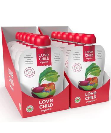 Love Child Organics Superblends Apples Strawberries Beets + Blueberries Puree 128 ml (Pack of 12) by Nature's Path