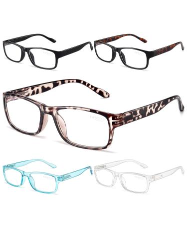 Gaoye 5 Pack Reading Glasses for Men and Women Blue Light Filter Glasses Men's Prescription Glasses A1-5 Pack Mix Color 3.0 x