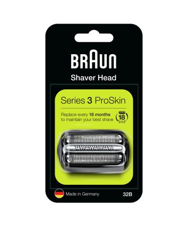 Braun Series 3 Electric Shaver Replacement Head Easily Attach Your New Shaver Head Compatible With All Series 3 ProSkin Electric Shavers 32B Black