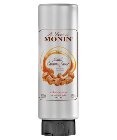 MONIN Premium Salted Caramel Sauce 500ml for Frappes Desserts Cocktails Hot Chocolates and Garnishes. Vegetarian Nut-Free Gluten-Free. 100% Natural Flavour. Squeezy Bottle for Easy Use Caramel 500 ml (Pack of 1)