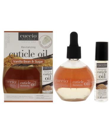 Cuccio Naturale Revitalizing Cuticle Oil Duo Pack - Vanilla Bean & Sugar - 73ml (2.5oz) & 10ml Roll-on Vanilla 85 ml (Pack of 1)