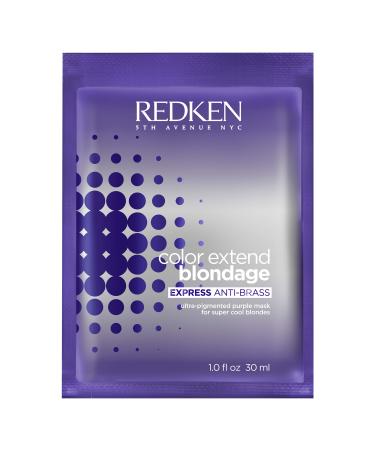 Redken Blondage Express Anti-Brass Hair Mask | For Blonde & Highlighted Hair | Hair Toner | Ultra-Pigmented Purple Hair Mask For Blonde Hair 1 Fl Oz