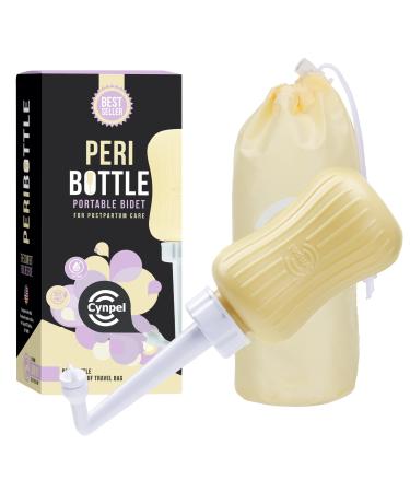 Cynpel portable bidet for the puerperium intimate hygiene - 350 ml intimate shower for women - Peri bottle for hospital pocket motherhood essentials - yellow yellow (single pack)