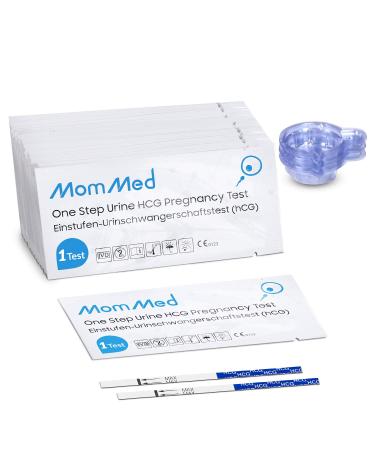 MomMed Pregnancy Test Strips, HCG 30 Pregnancy Tests for Early Detection, Rapid and Accurate Results, 30 Urine Cups Included, User-Friendly and Practical HCG Test Strips (30 Pack)
